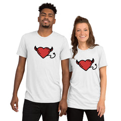 Unisex Tri-Blend Heart Devil T-Shirt: Comfortable, Elastic & Durable