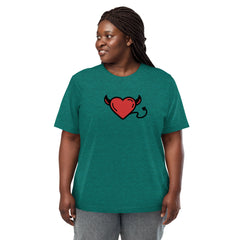 Unisex Tri-Blend Heart Devil T-Shirt: Comfortable, Elastic & Durable