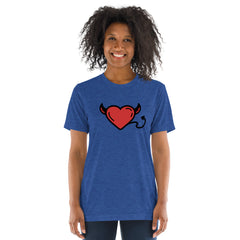Unisex Tri-Blend Heart Devil T-Shirt: Comfortable, Elastic & Durable
