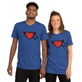 Unisex Tri-Blend Heart Devil T-Shirt: Comfortable, Elastic & Durable