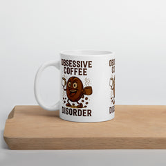Obsessive Coffee Disorder Ceramic Mug Funny Cartoon Bean Design