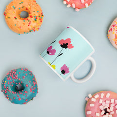 Flower Print Ceramic Coffee Mug