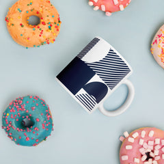 Black and White Geometric Pattern Ceramic Coffee mug