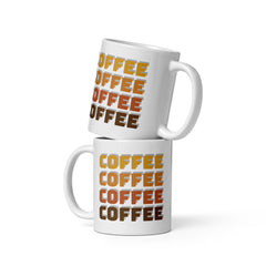 Coffee Lover’s Ceramic Mug with Repeated Print