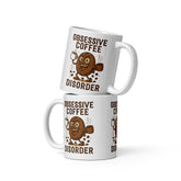 Obsessive Coffee Disorder Ceramic Mug Funny Cartoon Bean Design