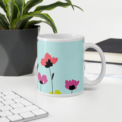 Flower Print Ceramic Coffee Mug