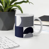 Black and White Geometric Pattern Ceramic Coffee mug