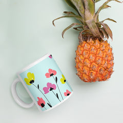 Flower Print Ceramic Coffee Mug