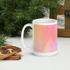 Geo Glow White glossy Ceramic mug