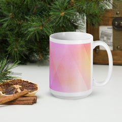 Geo Glow White glossy Ceramic mug