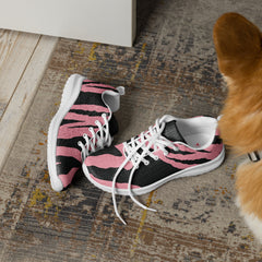 Lightweight Women's Athletic Sporty Shoes - Pink Tiger Pattern