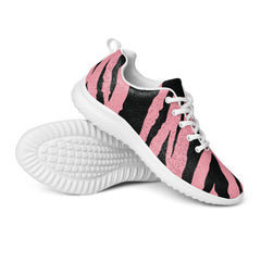 Lightweight Women's Athletic Sporty Shoes - Pink Tiger Pattern