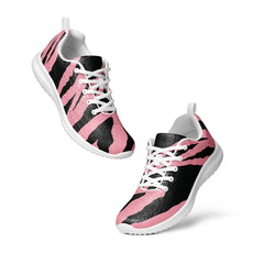 Lightweight Women's Athletic Sporty Shoes - Pink Tiger Pattern