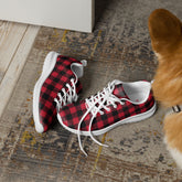 Lightweight Women’s Athletic Shoes in Red Plaid - Sporty, Comfortable & Durable