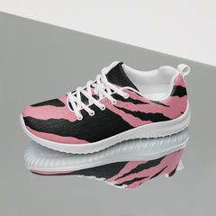 Lightweight Women's Athletic Sporty Shoes - Pink Tiger Pattern