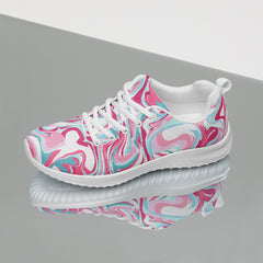 Lightweight Women’s Athletic Sporty Shoes - Marble Pink Pattern
