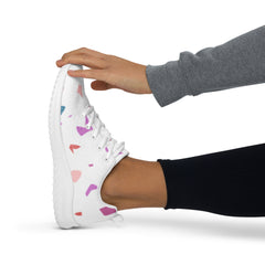 Lightweight Women’s Athletic Sporty Shoes - Terrazzo Shapes Pattern