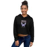Women’s Cropped Hoodie Y2K Style Chromatic Butterfly