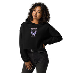 Women’s Cropped Hoodie Y2K Style Chromatic Butterfly