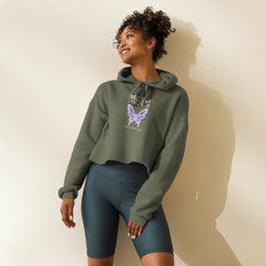 Women’s Cropped Hoodie Y2K Style Chromatic Butterfly