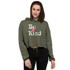 Women’s Cropped Hoodie - Be Kind Slogan