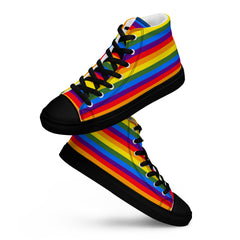 Rainbow Walk: Pride Colored Women's High-Top Canvas Shoes