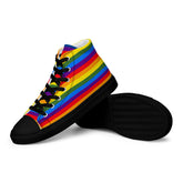 Rainbow Walk: Pride Colored Women's High-Top Canvas Shoes