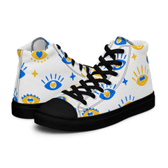 Love Stride: Heart Eyes Patterned Women's High-Top Canvas Shoes