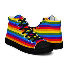 Rainbow Walk: Pride Colored Women's High-Top Canvas Shoes
