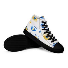 Love Stride: Heart Eyes Patterned Women's High-Top Canvas Shoes