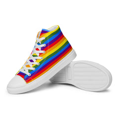Rainbow Walk: Pride Colored Women's High-Top Canvas Shoes
