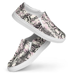 Exotic Snake Pattern Women’s Slip-On Canvas Shoes