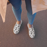 Women’s Slip-On Canvas Shoes - Comfortable Footwear with Unique Stone Pattern