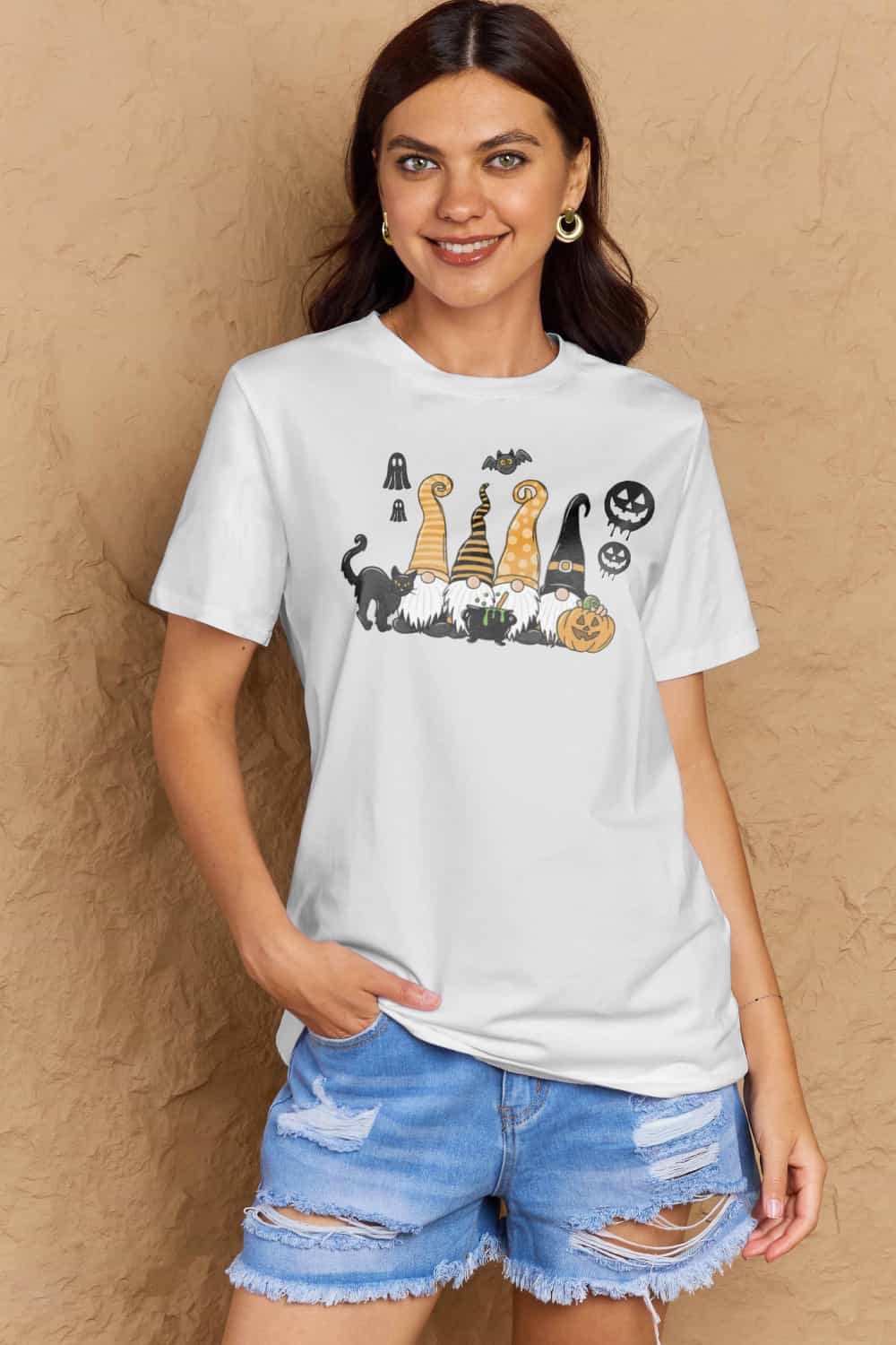 Women’s Casual Cotton T-Shirt - Halloween Theme Graphic