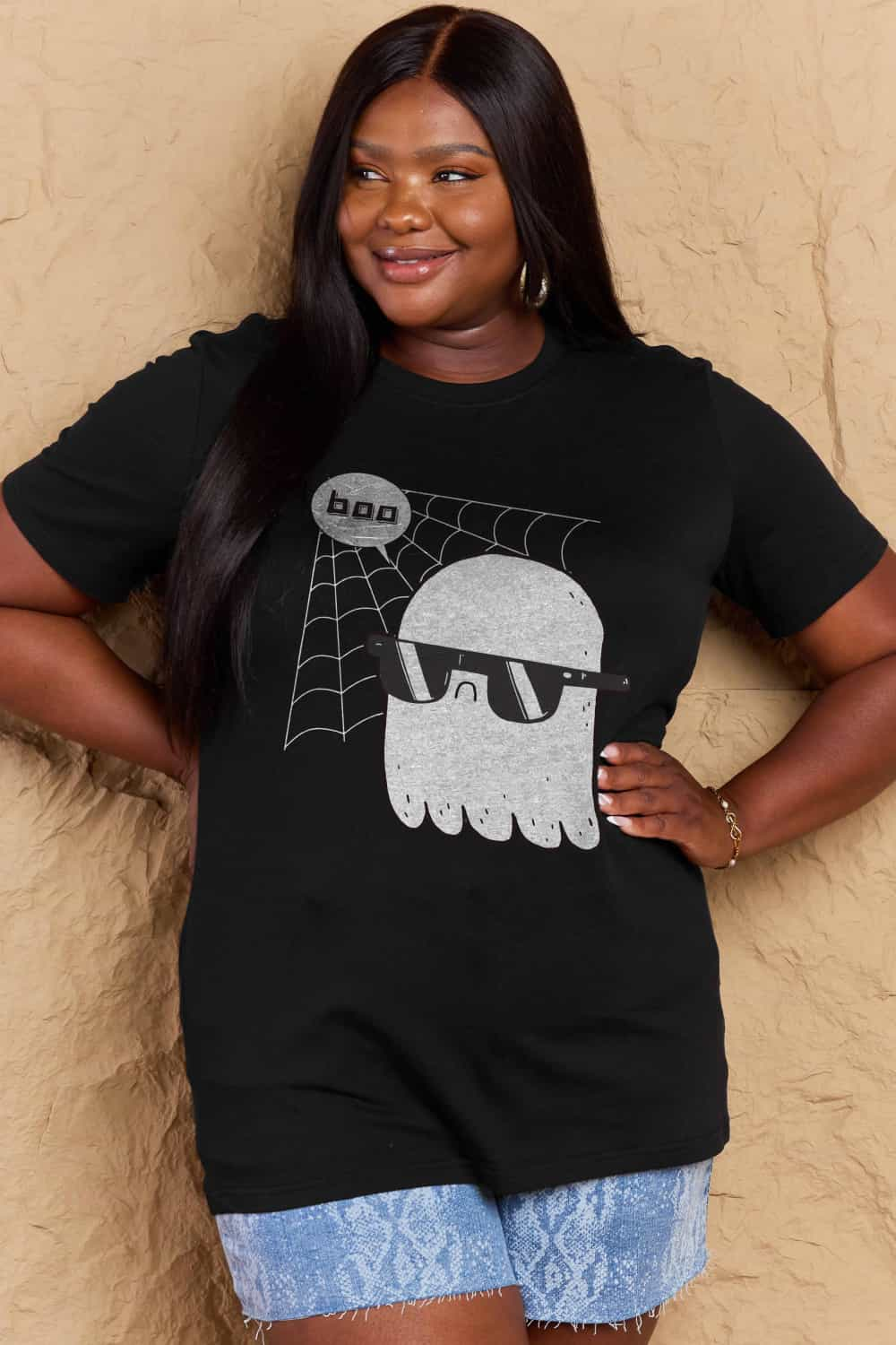 Full Size BOO Graphic Cotton T-Shirt