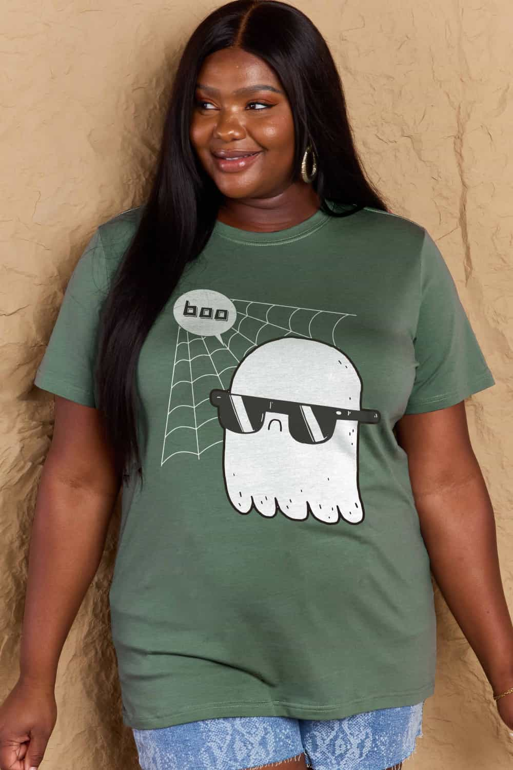 Full Size BOO Graphic Cotton T-Shirt