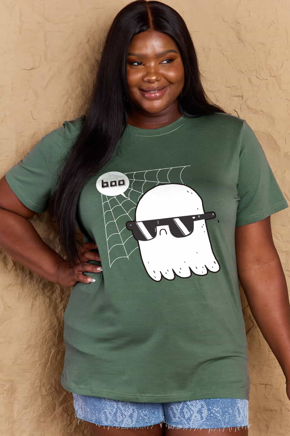 Full Size BOO Graphic Cotton T-Shirt