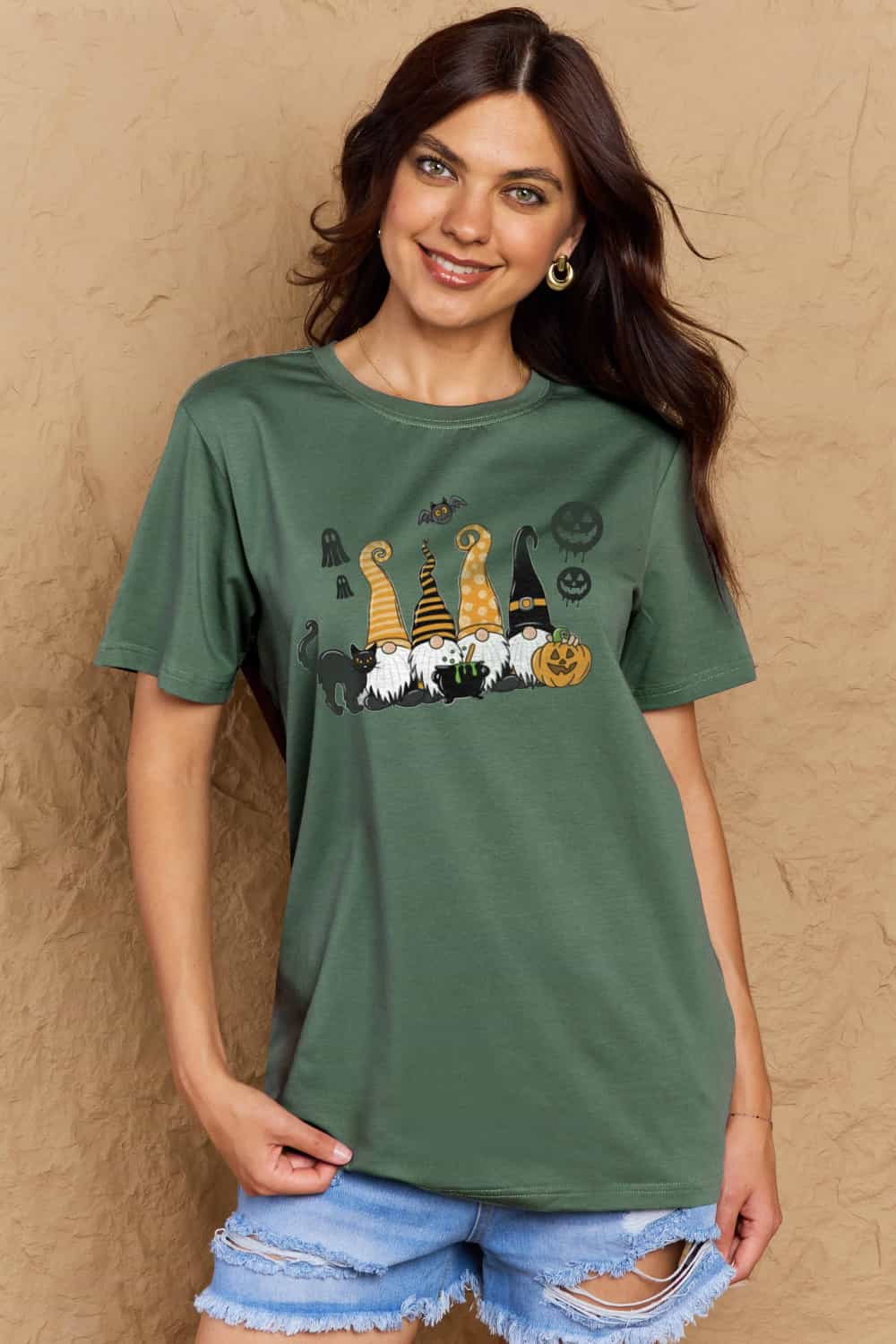 Women’s Casual Cotton T-Shirt - Halloween Theme Graphic