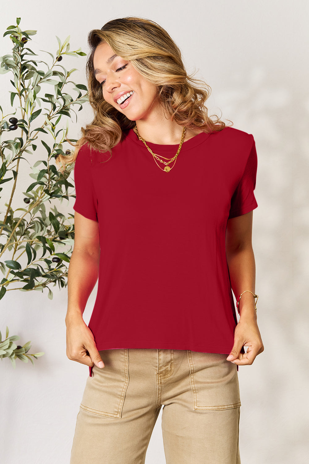 Women's Basic Bae Full Size Round Neck Short Sleeve T-Shirt