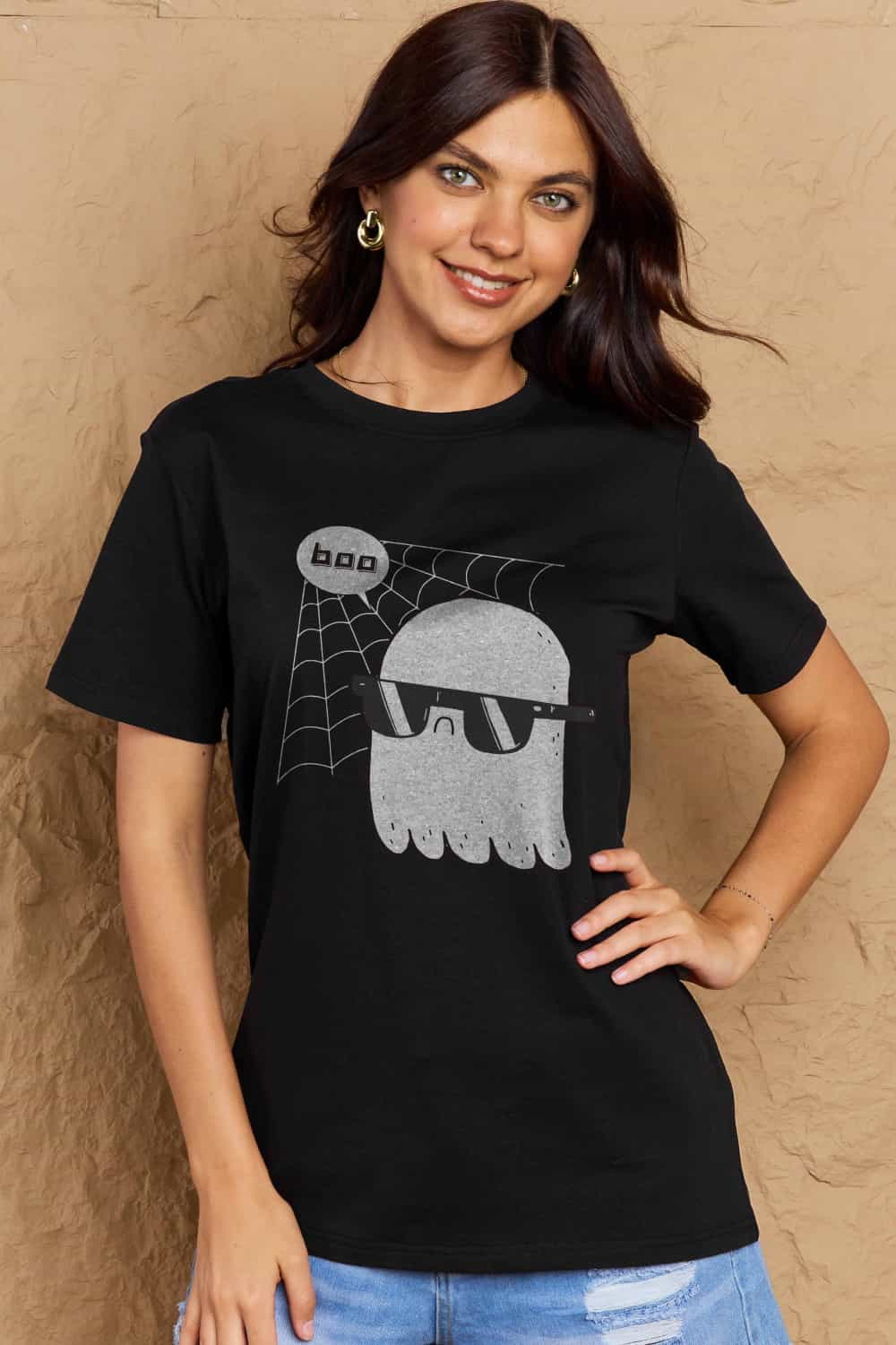 Full Size BOO Graphic Cotton T-Shirt