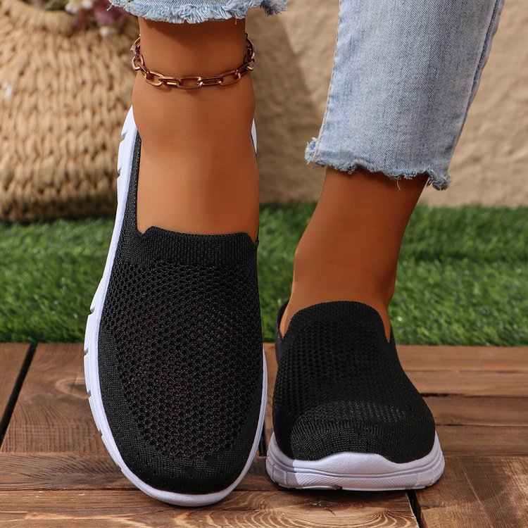 Breathable Women's Mesh Round Toe Slip-Ons