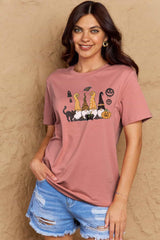 Women’s Casual Cotton T-Shirt - Halloween Theme Graphic