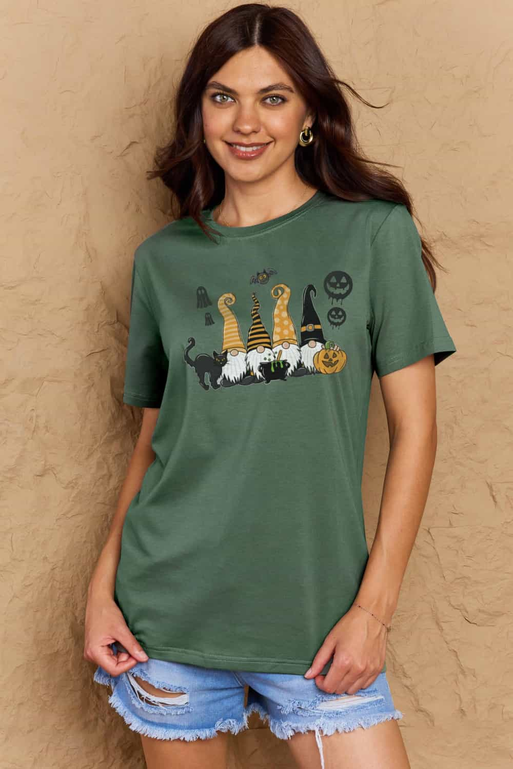 Women’s Casual Cotton T-Shirt - Halloween Theme Graphic