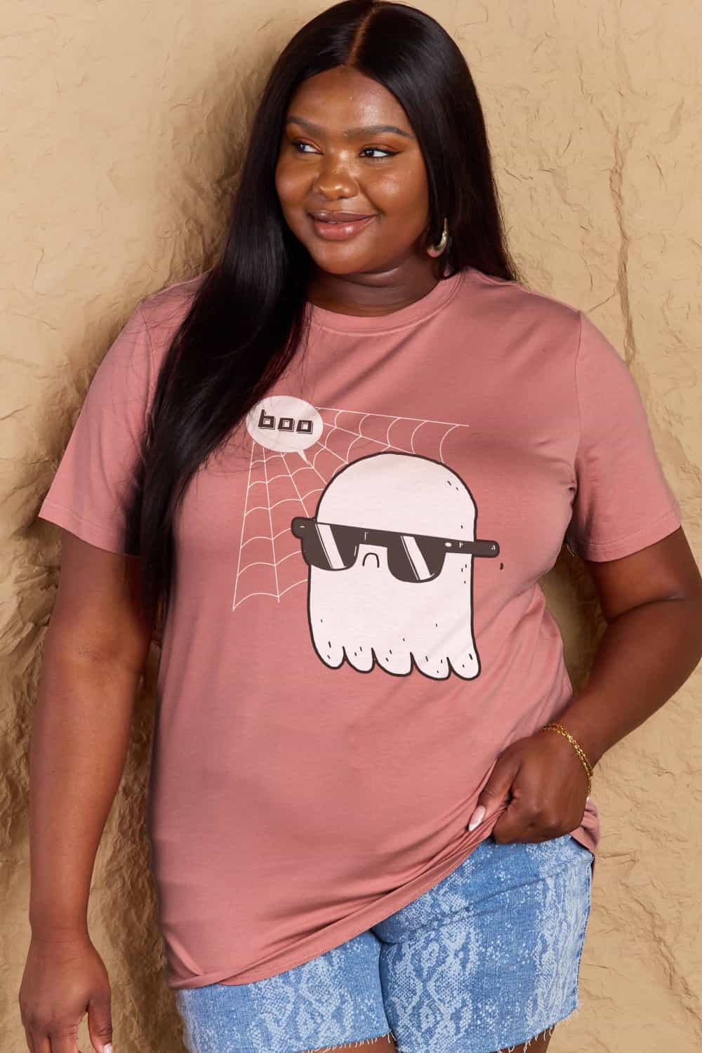 Full Size BOO Graphic Cotton T-Shirt