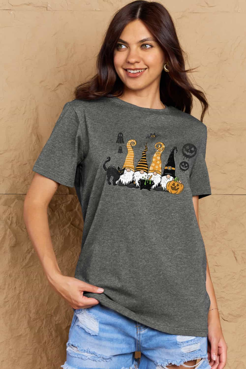 Women’s Casual Cotton T-Shirt - Halloween Theme Graphic