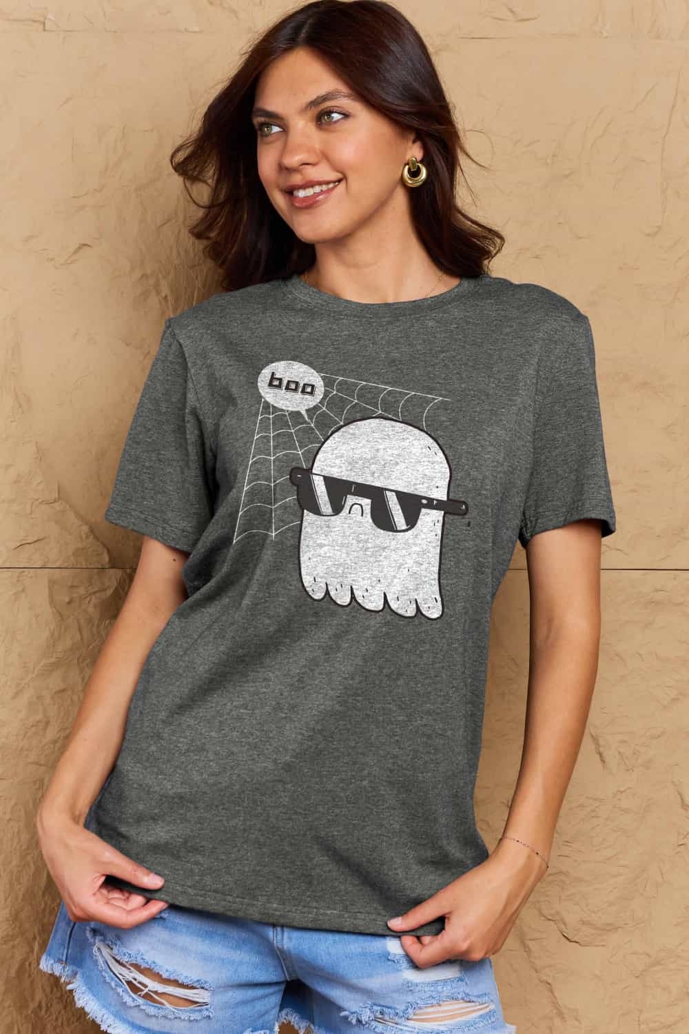 Full Size BOO Graphic Cotton T-Shirt