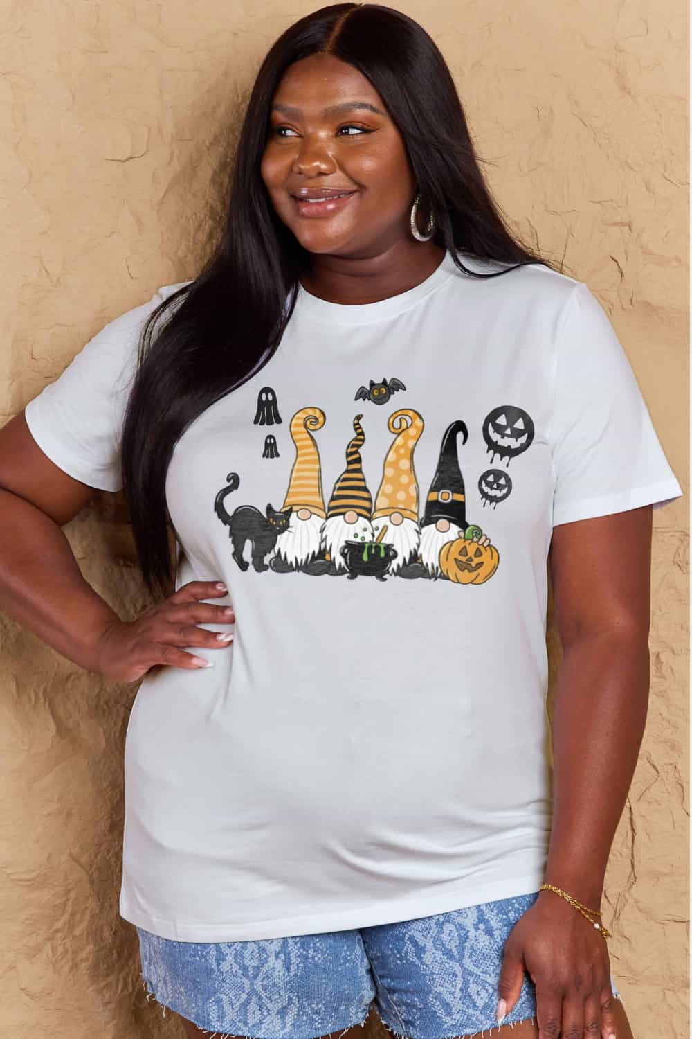 Women’s Casual Cotton T-Shirt - Halloween Theme Graphic