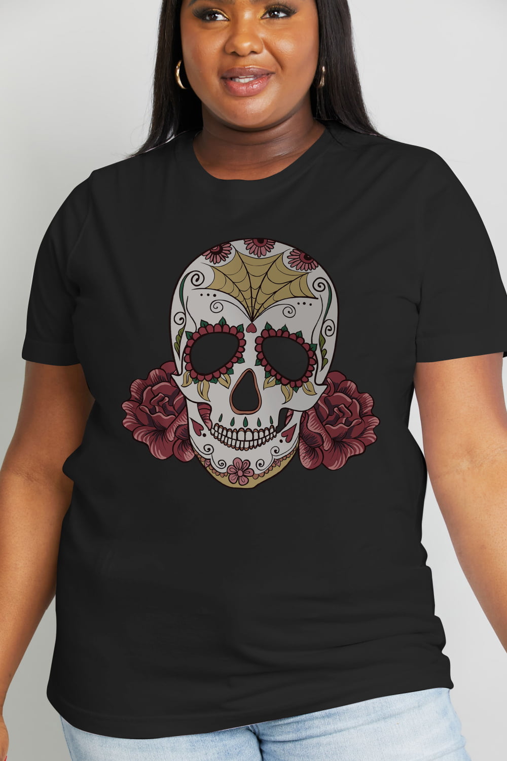 Full Size Skull Graphic Cotton Tee