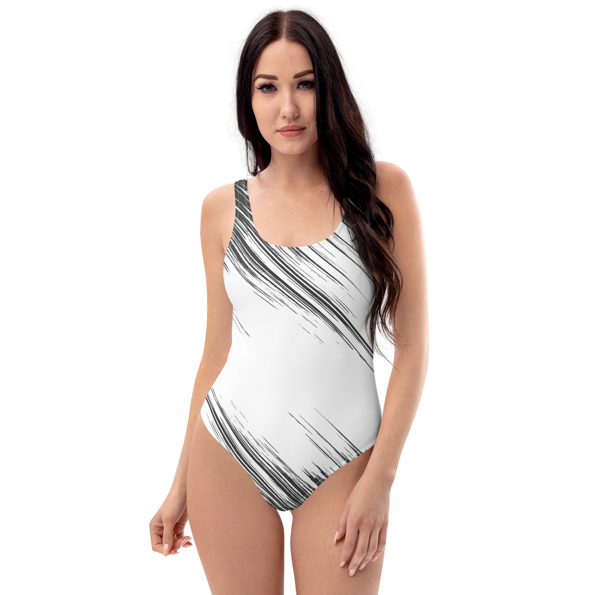 Abstract Design One-Piece Swimsuit - Stylish, Comfortable, and Durable Swimwear for All