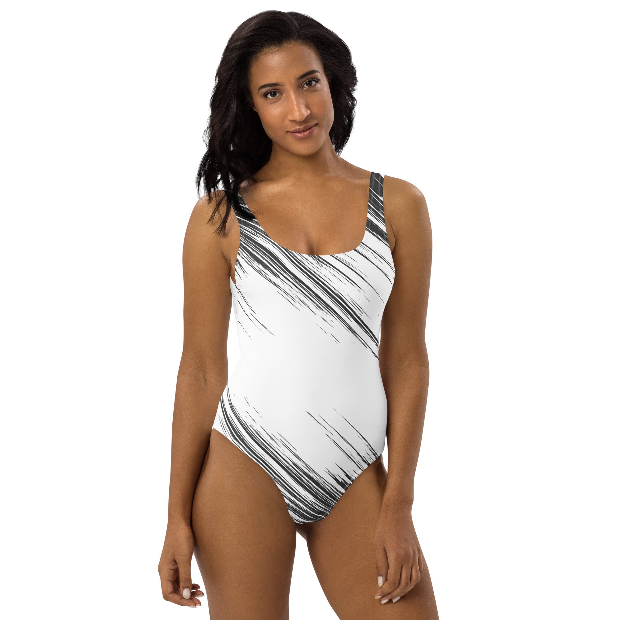 Abstract Design One-Piece Swimsuit - Stylish, Comfortable, and Durable Swimwear for All